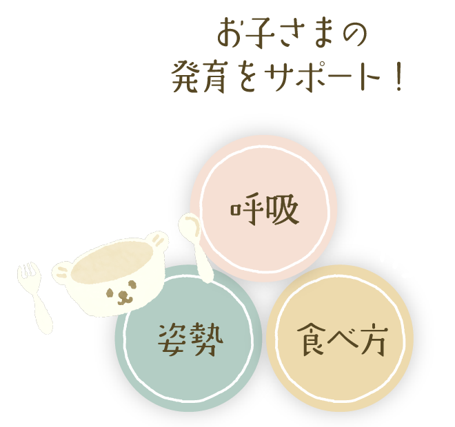 「呼吸」「姿勢」「食べ方」お子さまの発育をサポート！